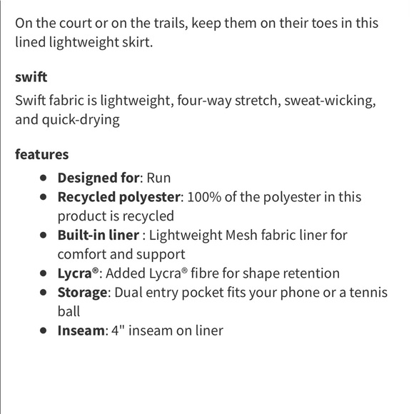 NWT Lululemon Court Rival High Rise Skirt Long White Size 2 - Picture 10 of 12